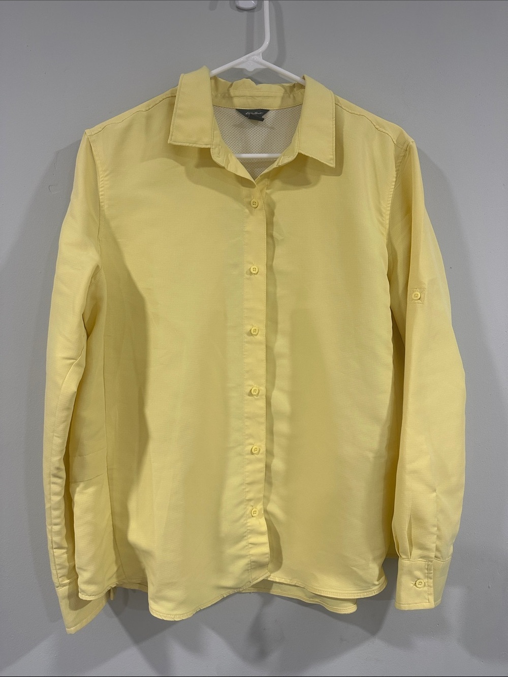 Eddie Bauer Yellow Long-Sleeve Button-Down Shirt L